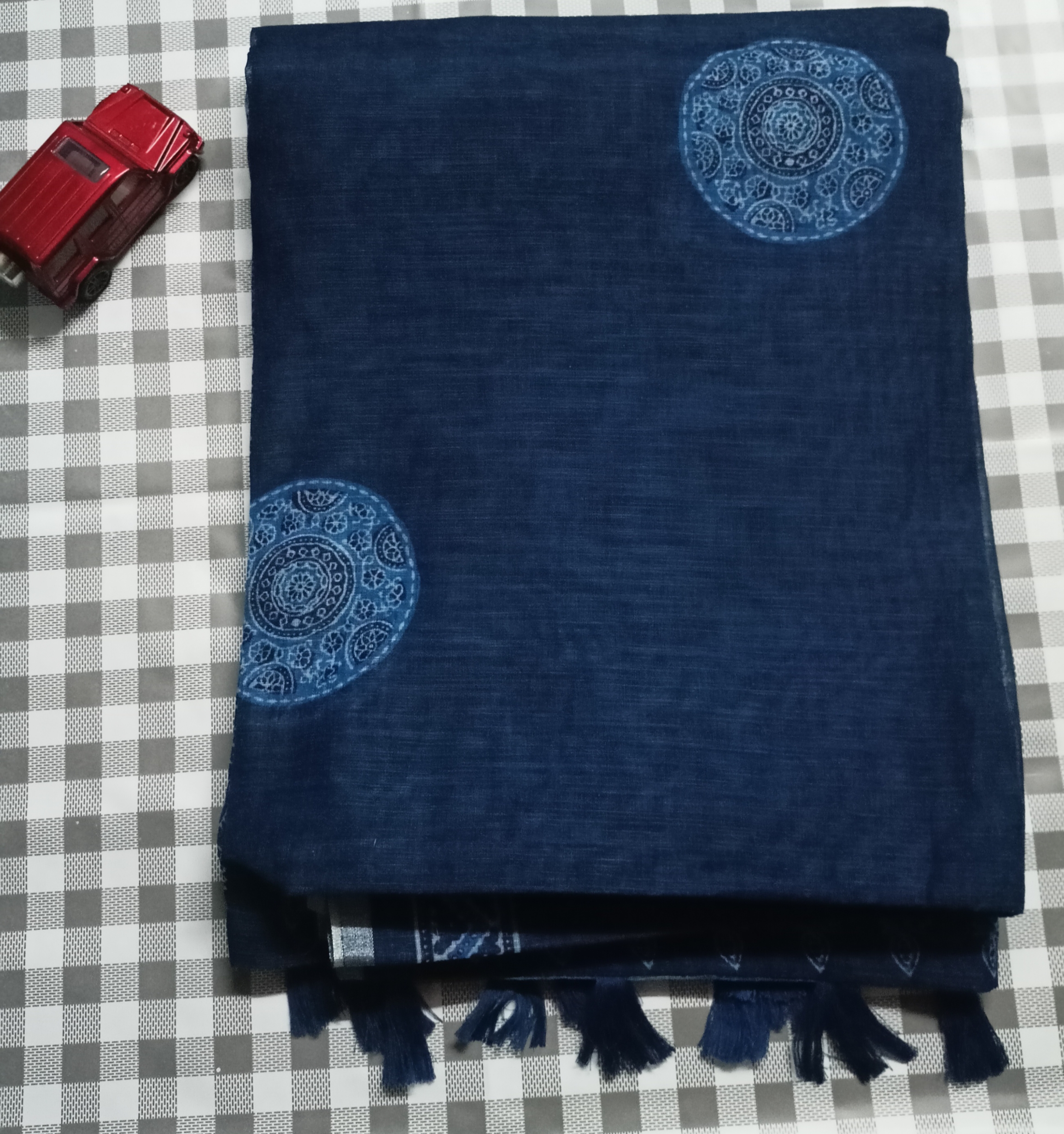 Devas Indigo Mandala Semi Cotton Saree