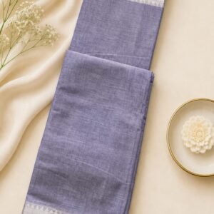 Pure Cotton Saree with Silver border