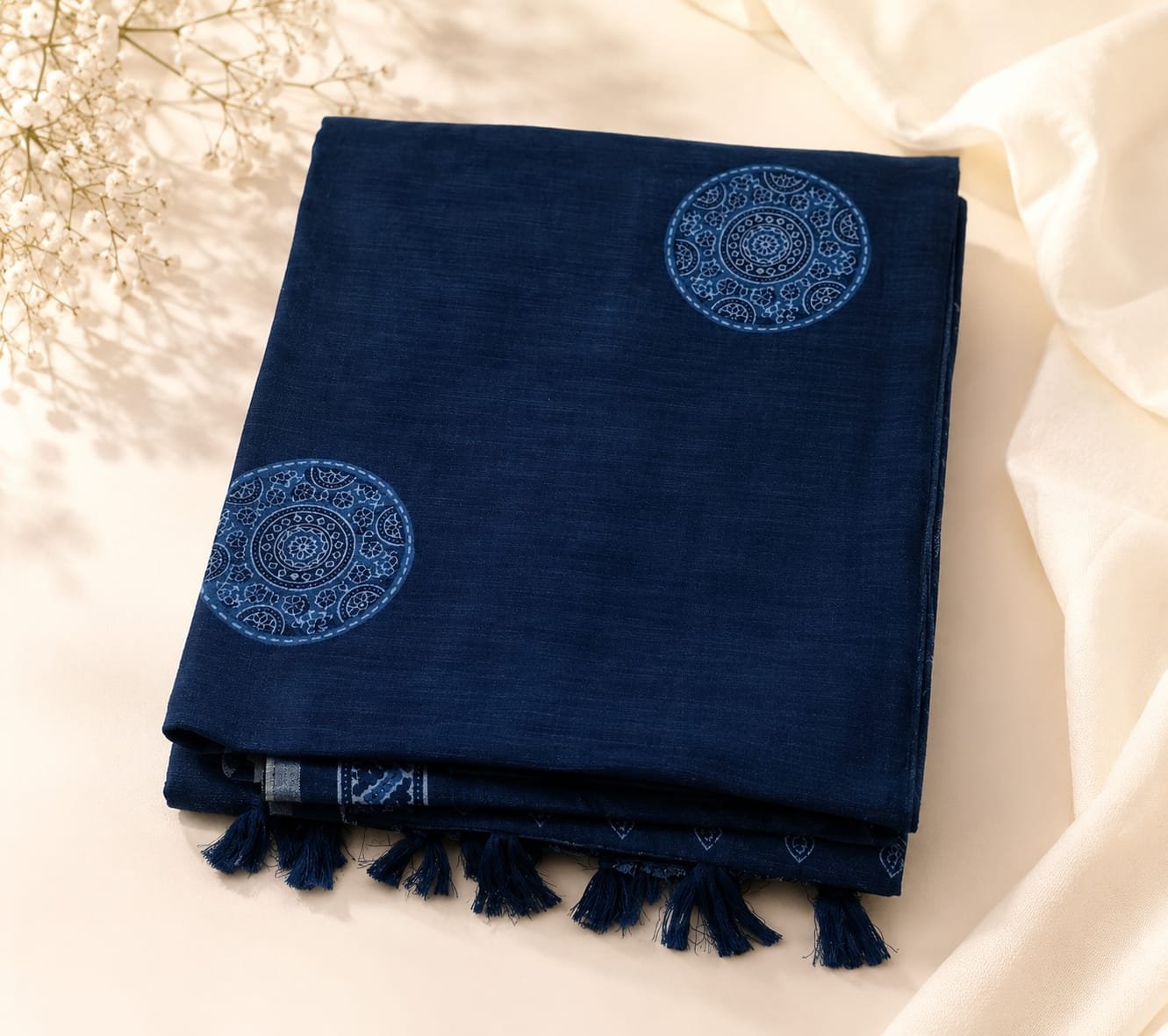 Devas Indigo Mandala Semi Cotton Saree