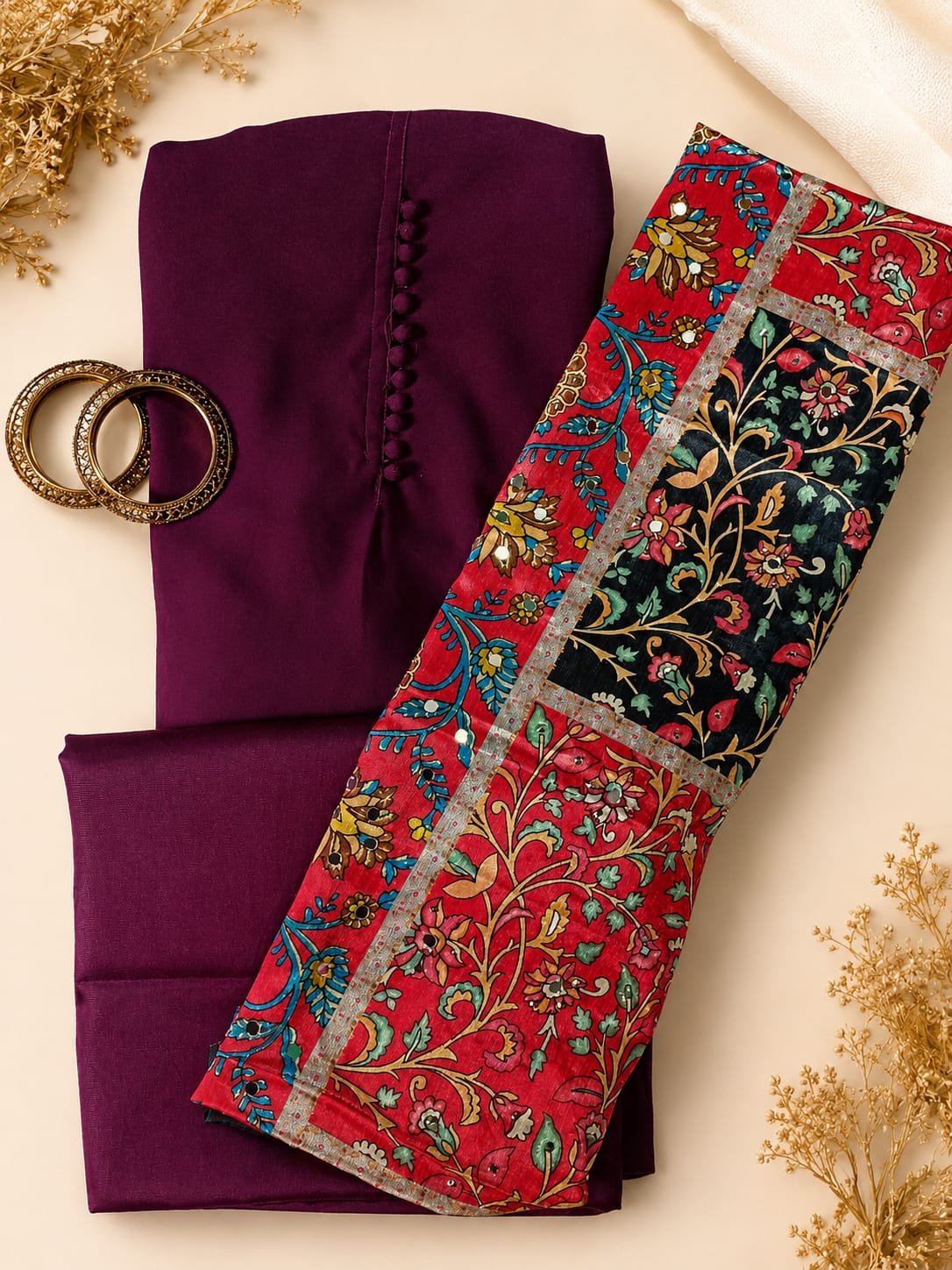 Devas Crimson Bloom Georgette Salwar Set