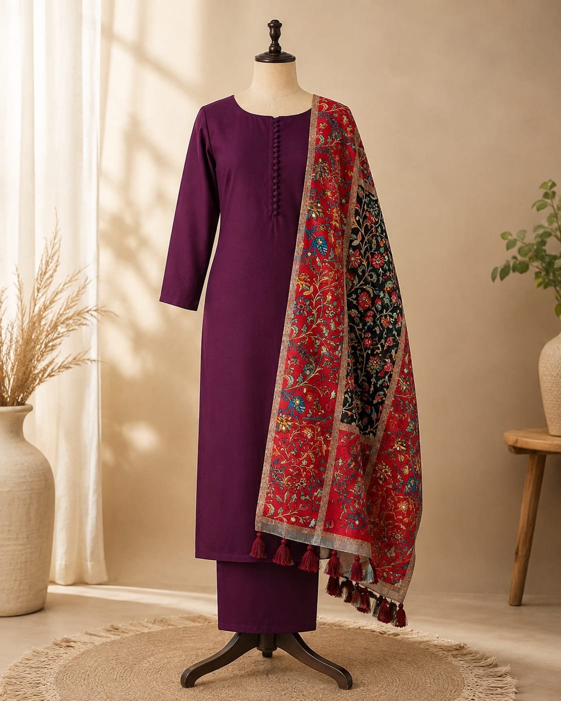 Devas Crimson Bloom Georgette Salwar Set - Image 2