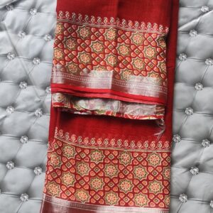 Cotton Saree with Ethnic Printed Border