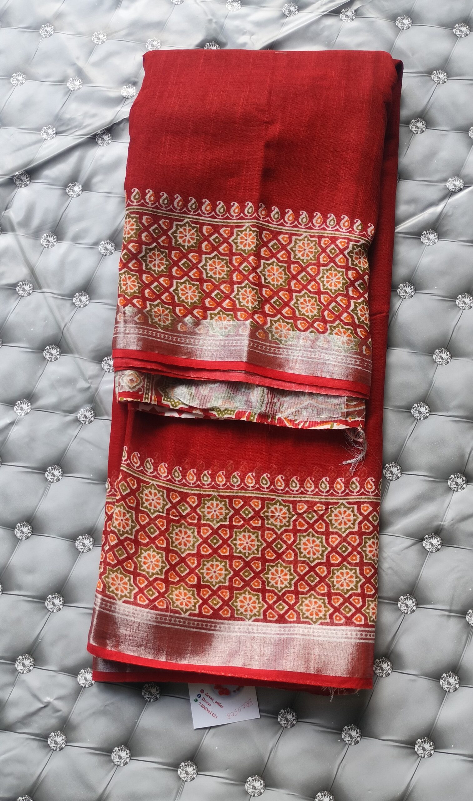 Cotton Saree with Ethnic Printed Border