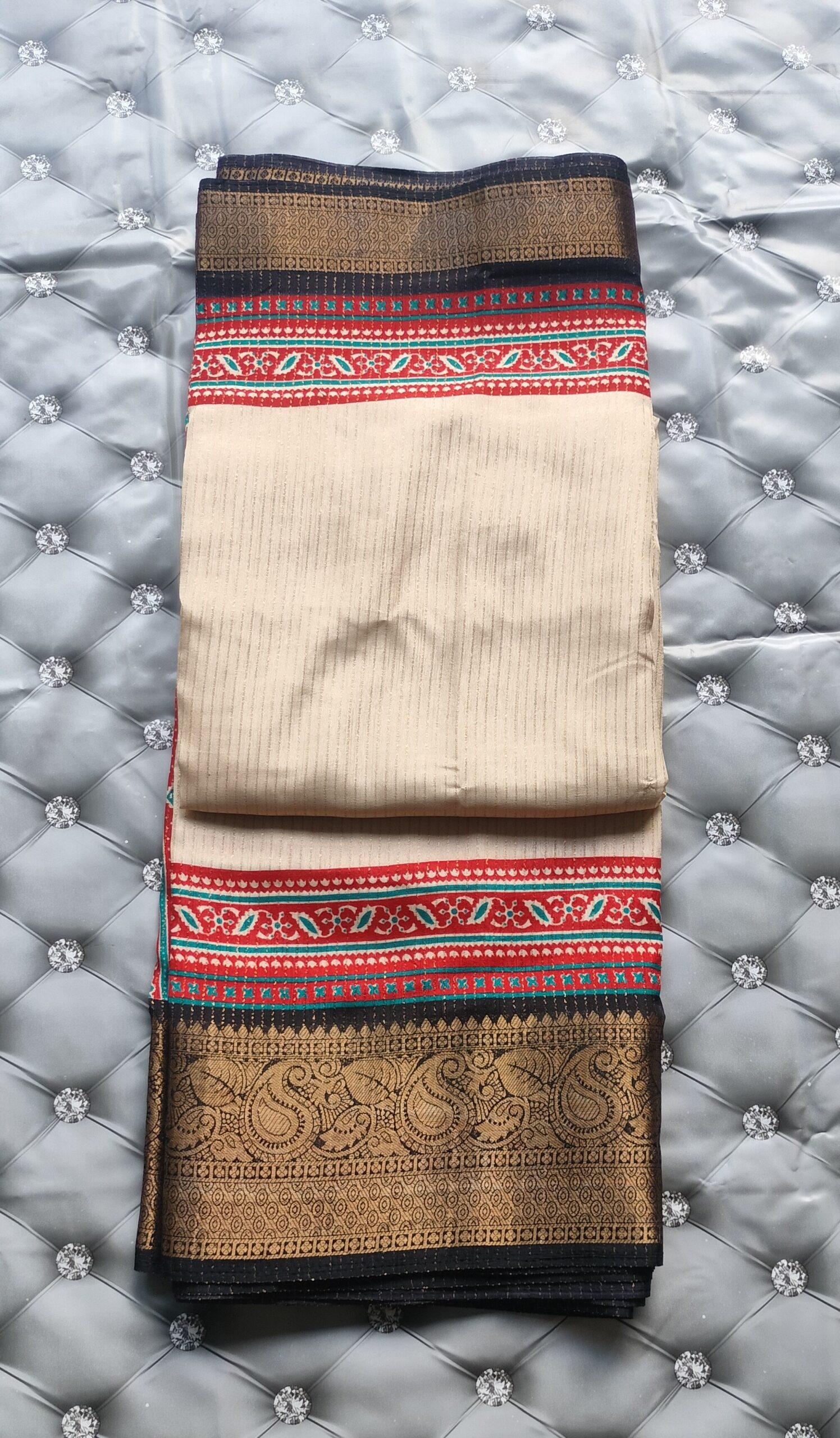 Off White Soft Silk Saree