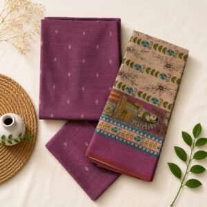 Mauve Designer Dress Material