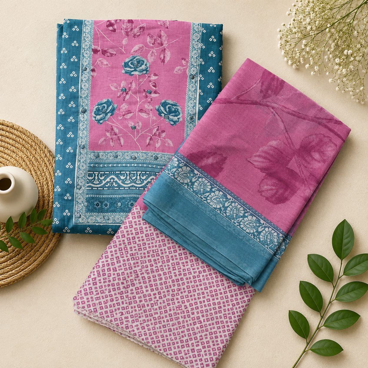 Pink & Teal Floral Harmony