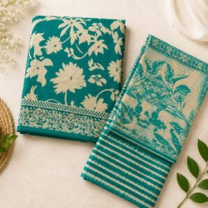 Elegant Teal Green Floral Material
