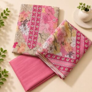 Blush Bloom 3-Piece Floral Dress Material