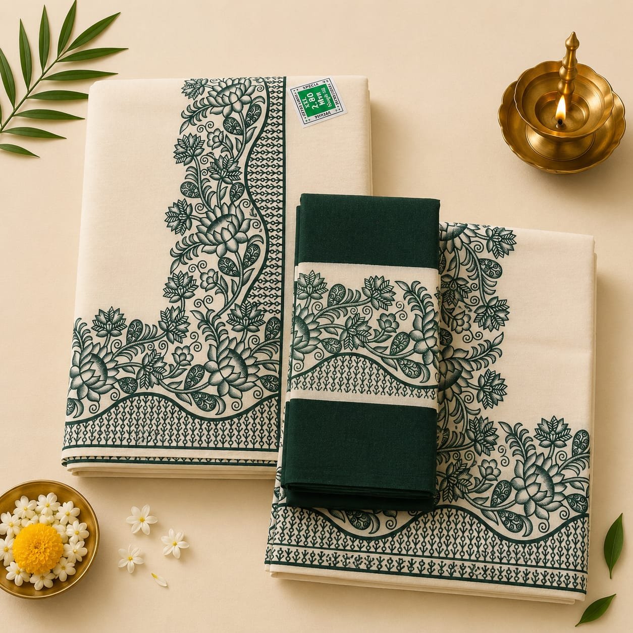 Dark Green Floral Set Mund