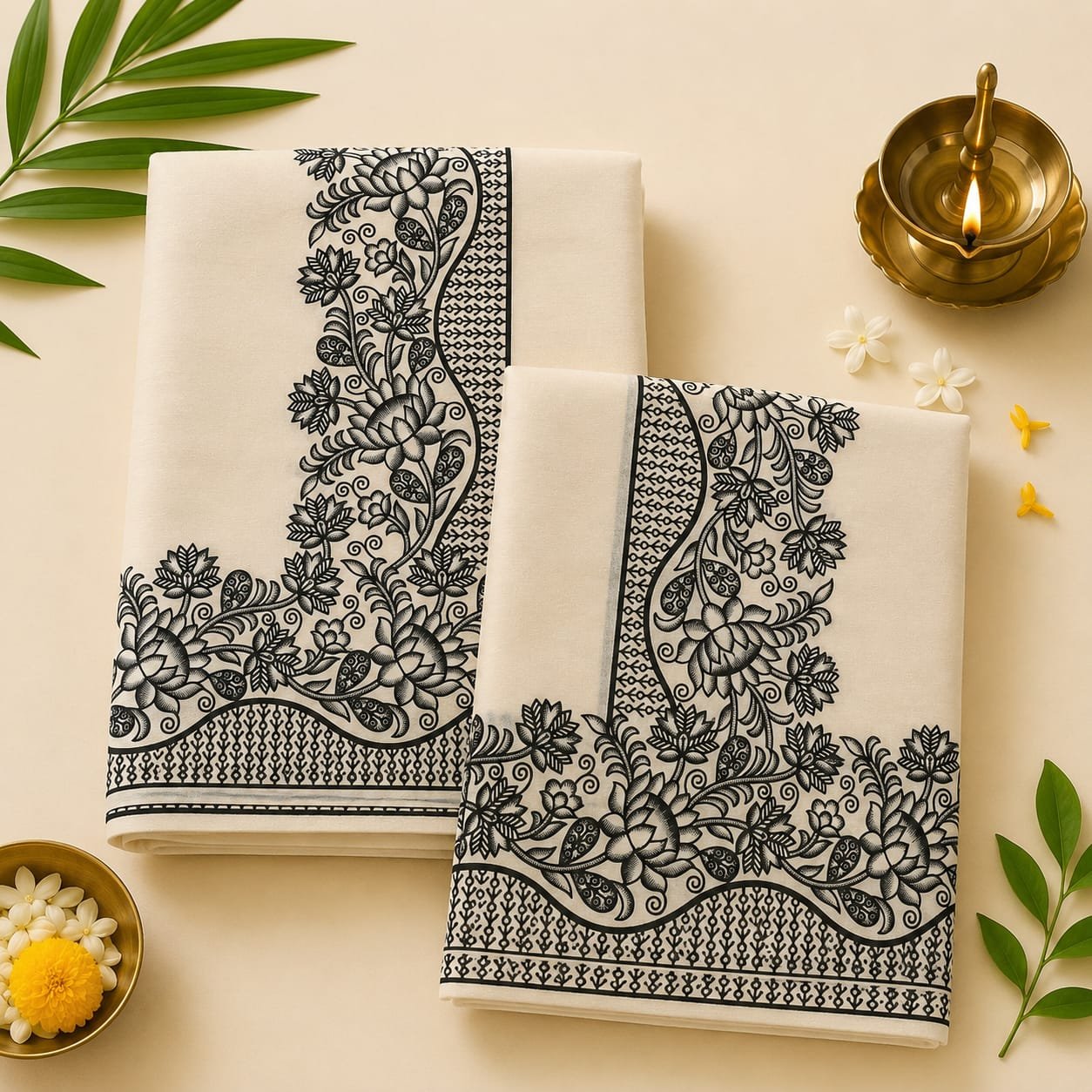 Dark Green Floral Set Mund - Image 2